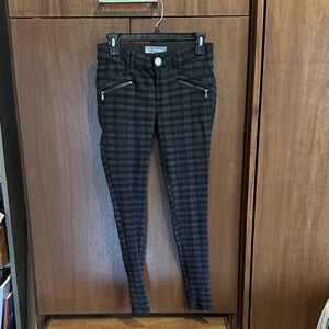 Wit & Wisdom Black Checkered Skinny stretch pants